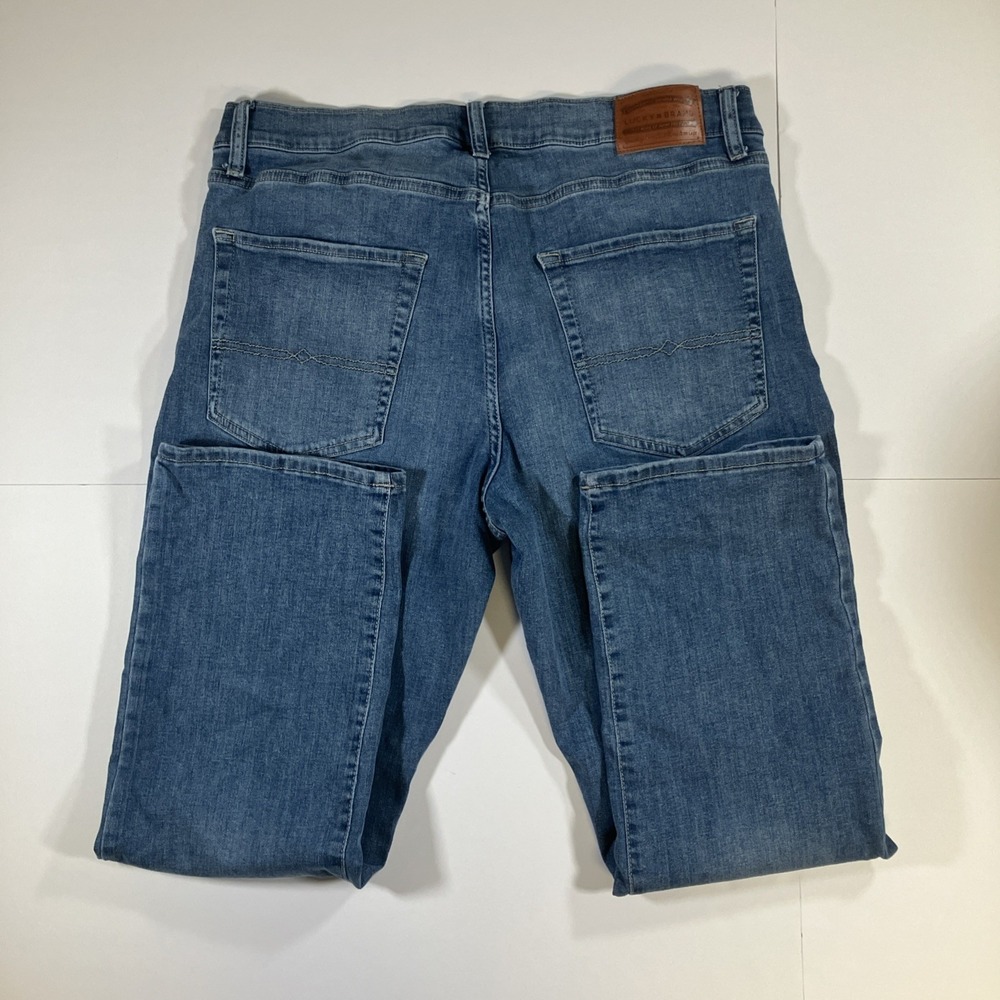 Lucky Brand 223 Straight Jeans Mens 36x29 Medium Wash Stretch Denim - Picture 5 of 16